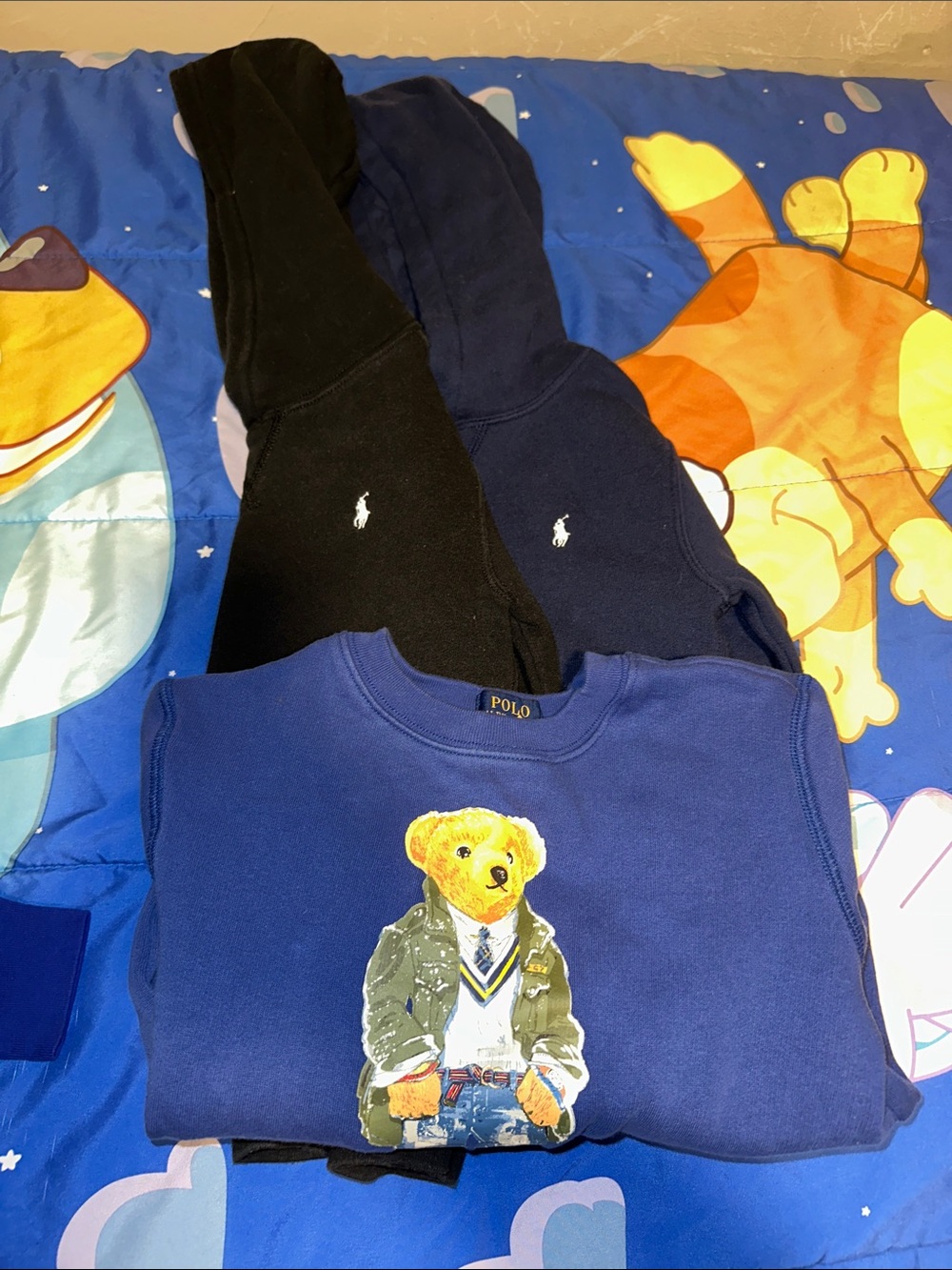 Polo by Ralph Lauren Kids Navy Bear Crewneck Sweatshirt